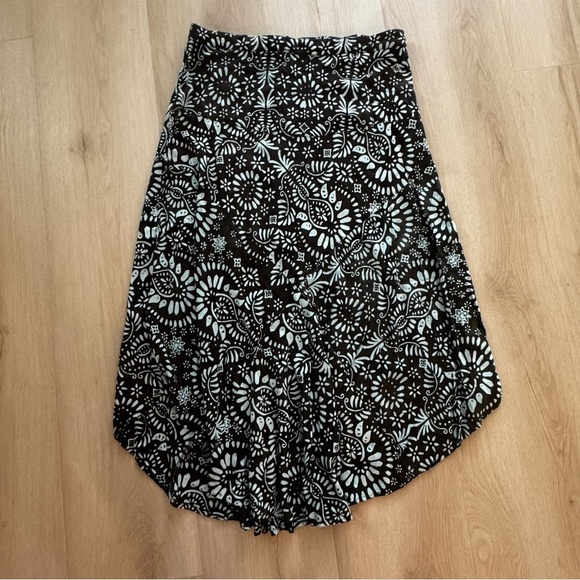 Cordelia Dresses & Skirts - Brown and Teal Asymmetrical A-Line Midi Skirt